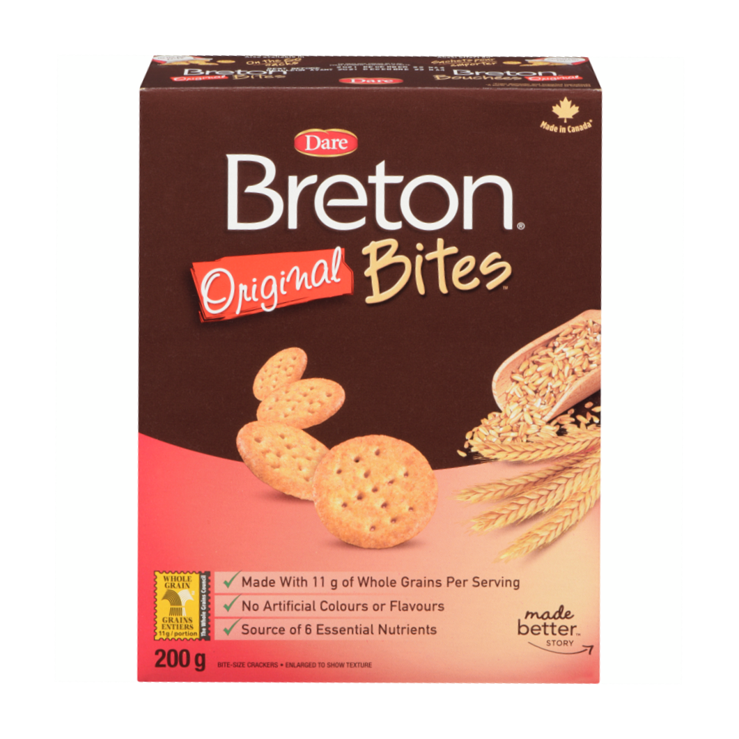 Dare Breton Original Bites Crackers, 200g/7 oz. Box {Imported from Canada}