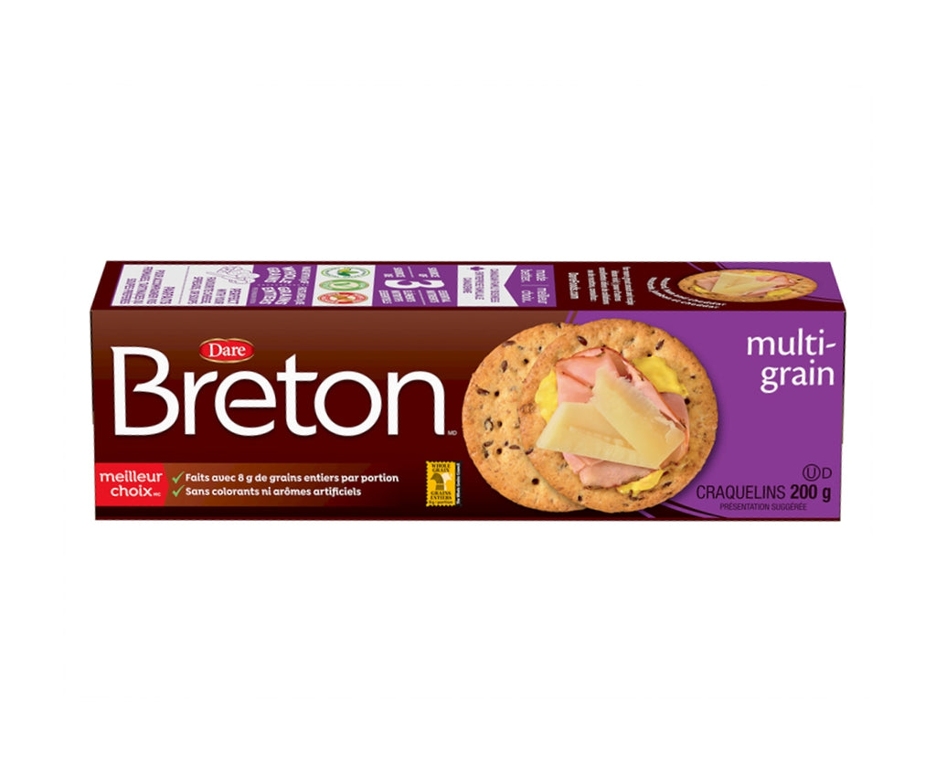 Dare Breton Multigrain Crackers, 200g/7 oz. Box {Imported from Canada}