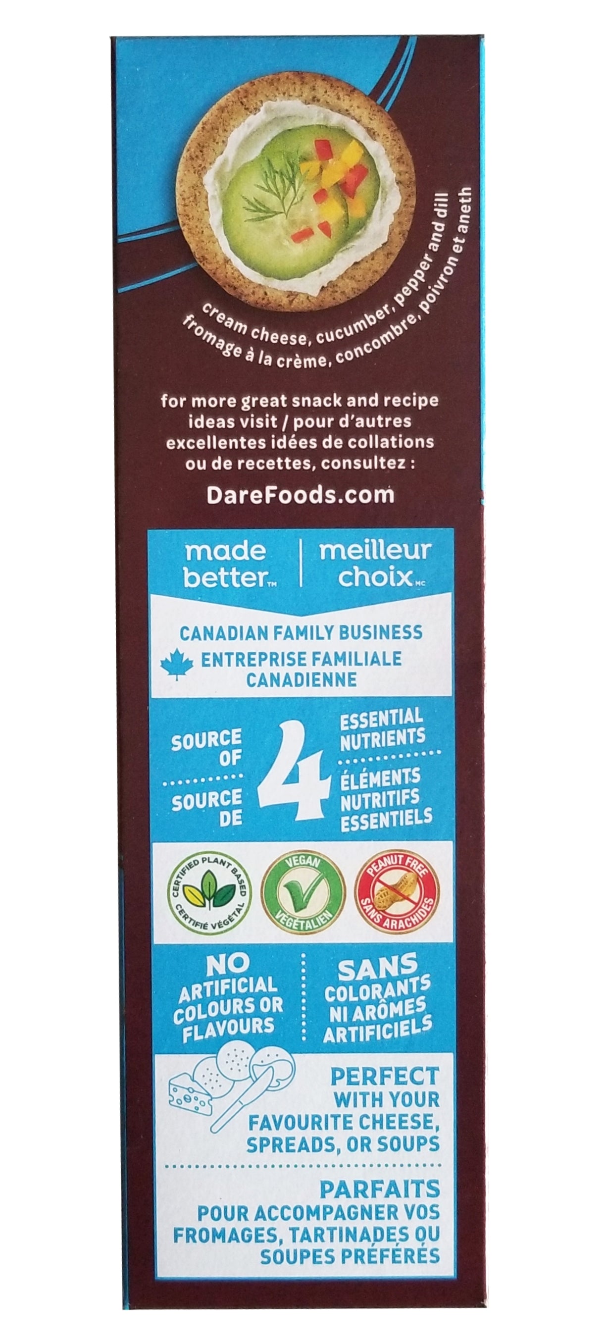 Dare Breton Original Reduced Fat & Salt Crackers, 200g/7 oz. Box {Imported from Canada}