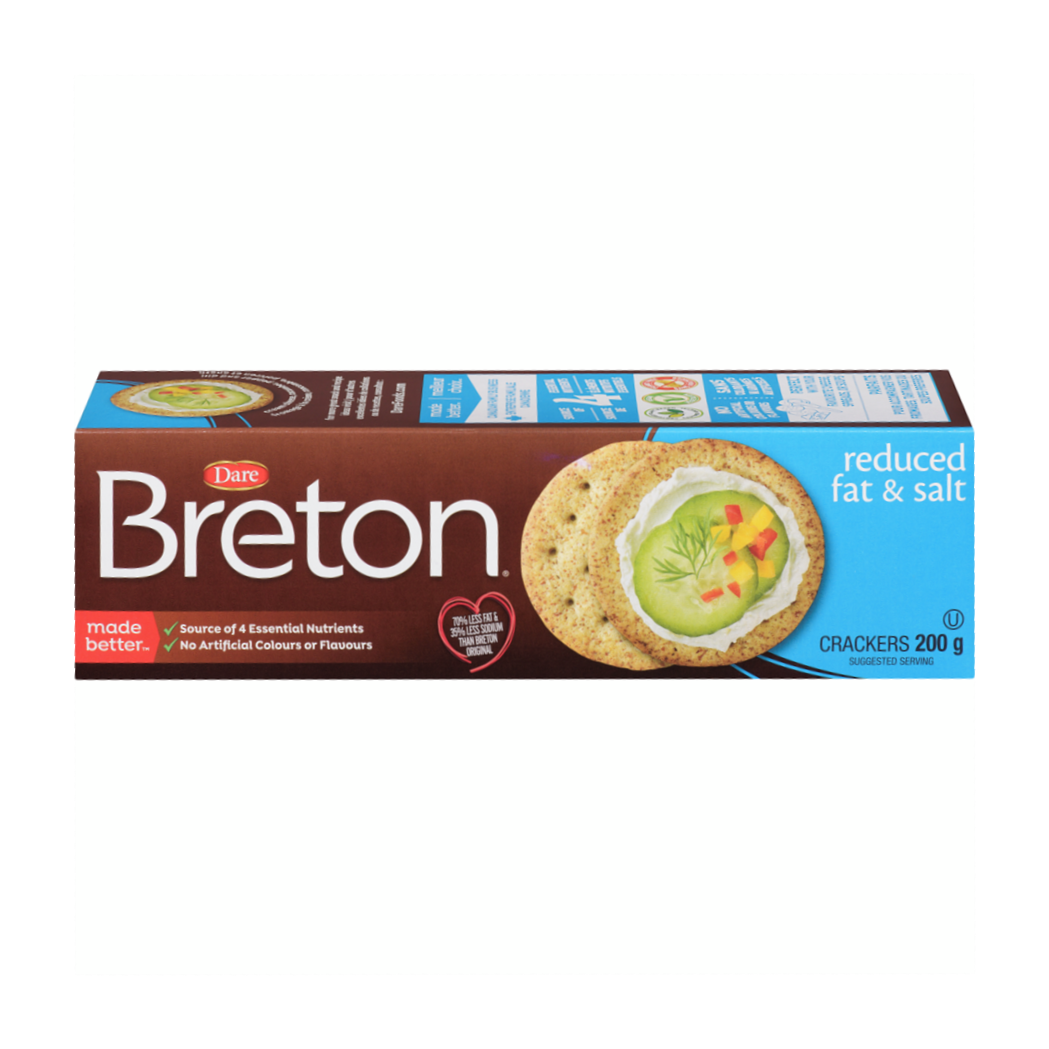 Dare Breton Original Reduced Fat & Salt Crackers, 200g/7 oz. Box {Imported from Canada}