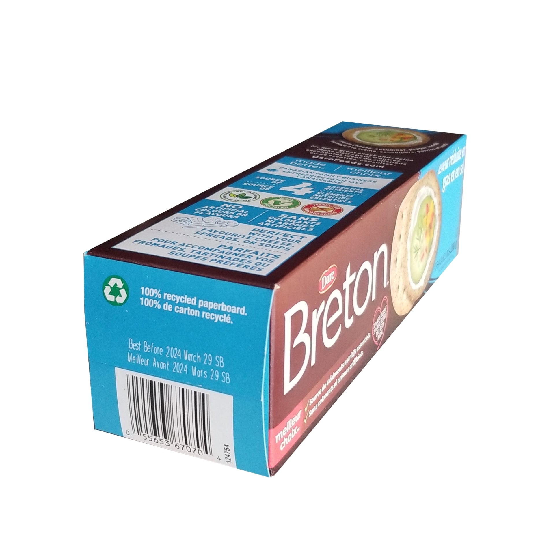 Dare Breton Original Reduced Fat & Salt Crackers, 200g/7 oz. Box {Imported from Canada}
