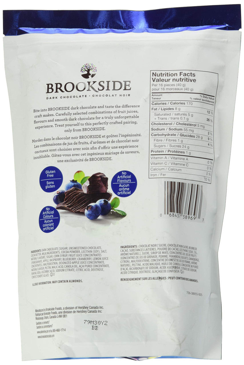 Brookside Chocolate Acai & Blueberry 850g/30 oz. Chocolates Bag Back Side