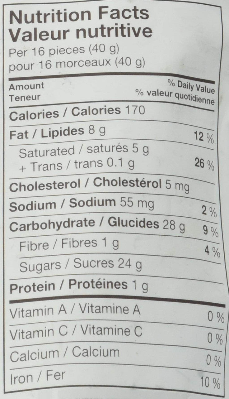 Brookside Chocolate Acai & Blueberry 850g/30 oz. Chocolates Nutrition Facts