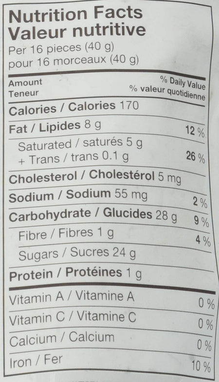 Brookside Chocolate Acai & Blueberry 850g/30 oz. Chocolates Nutrition Facts