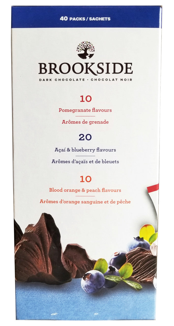 Brookside Dark Chocolate Variety Pack, Pomegranate, Acai & Blueberry, Blood Orange & Peach, 800g/1.75 lb Box Ingredients