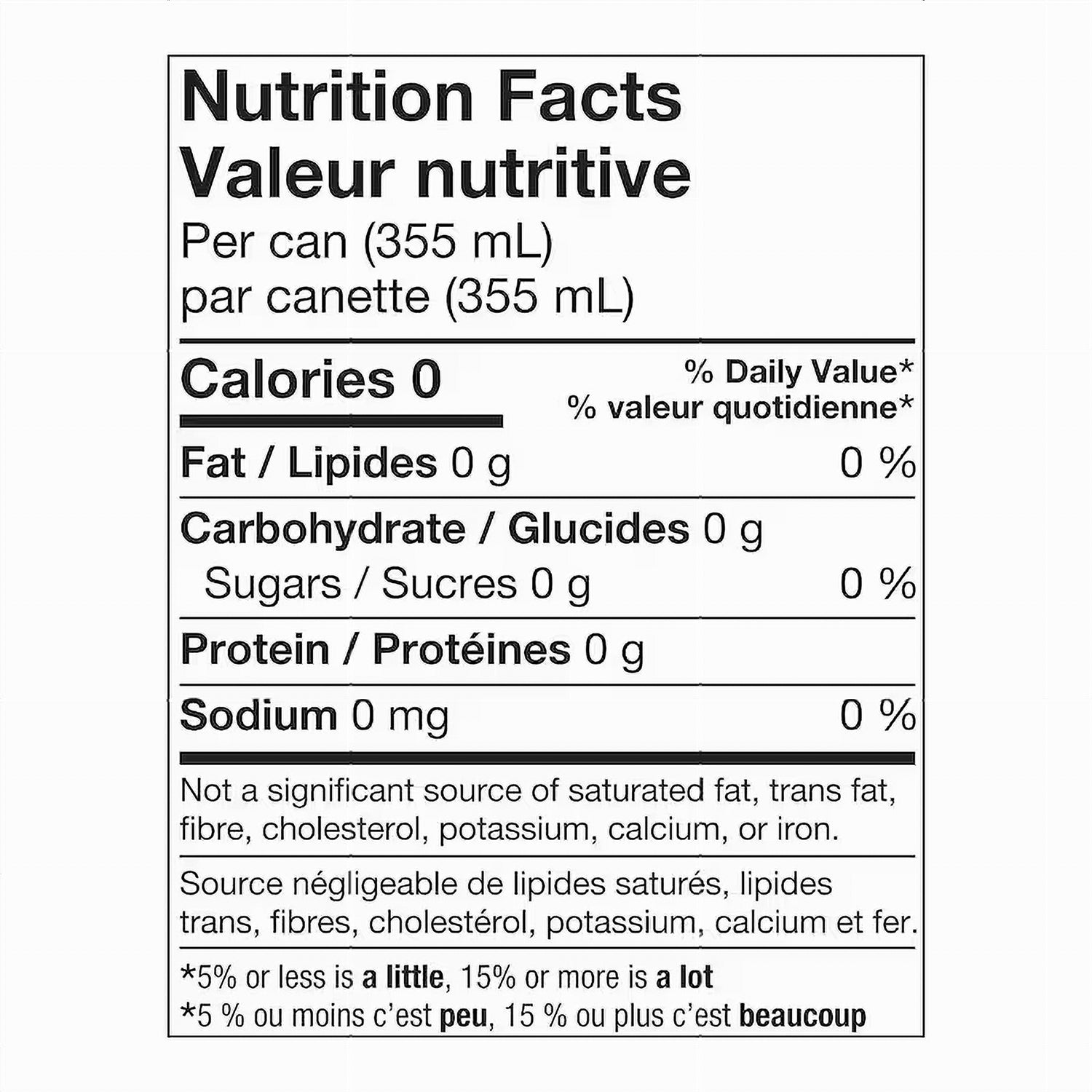 Bubly Peach Pineapple Mango Sparkling Water, 12x355mL cans, nutrition facts label