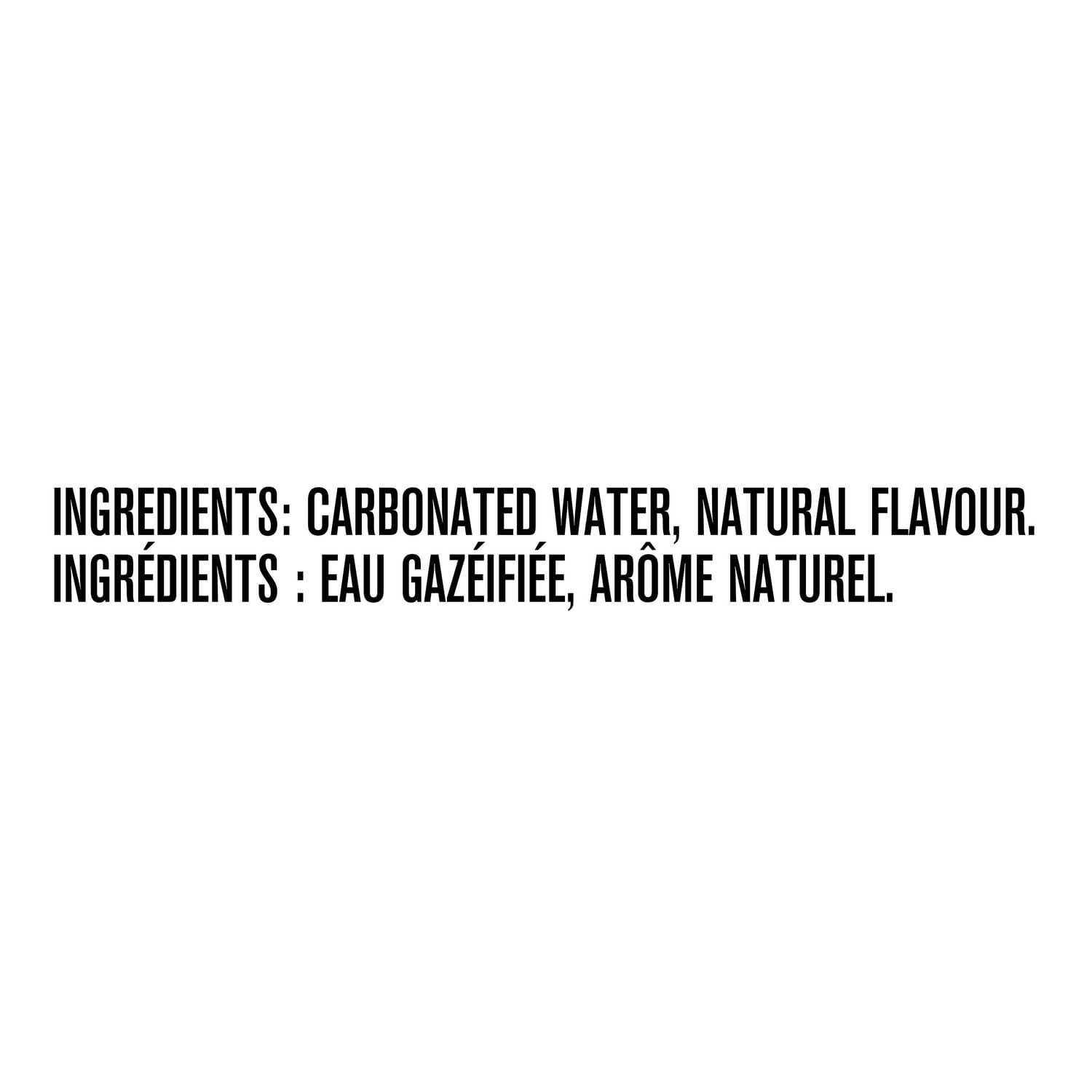 Bubly Cherry Sparkling Water, 12x355mL cans, ingredients label