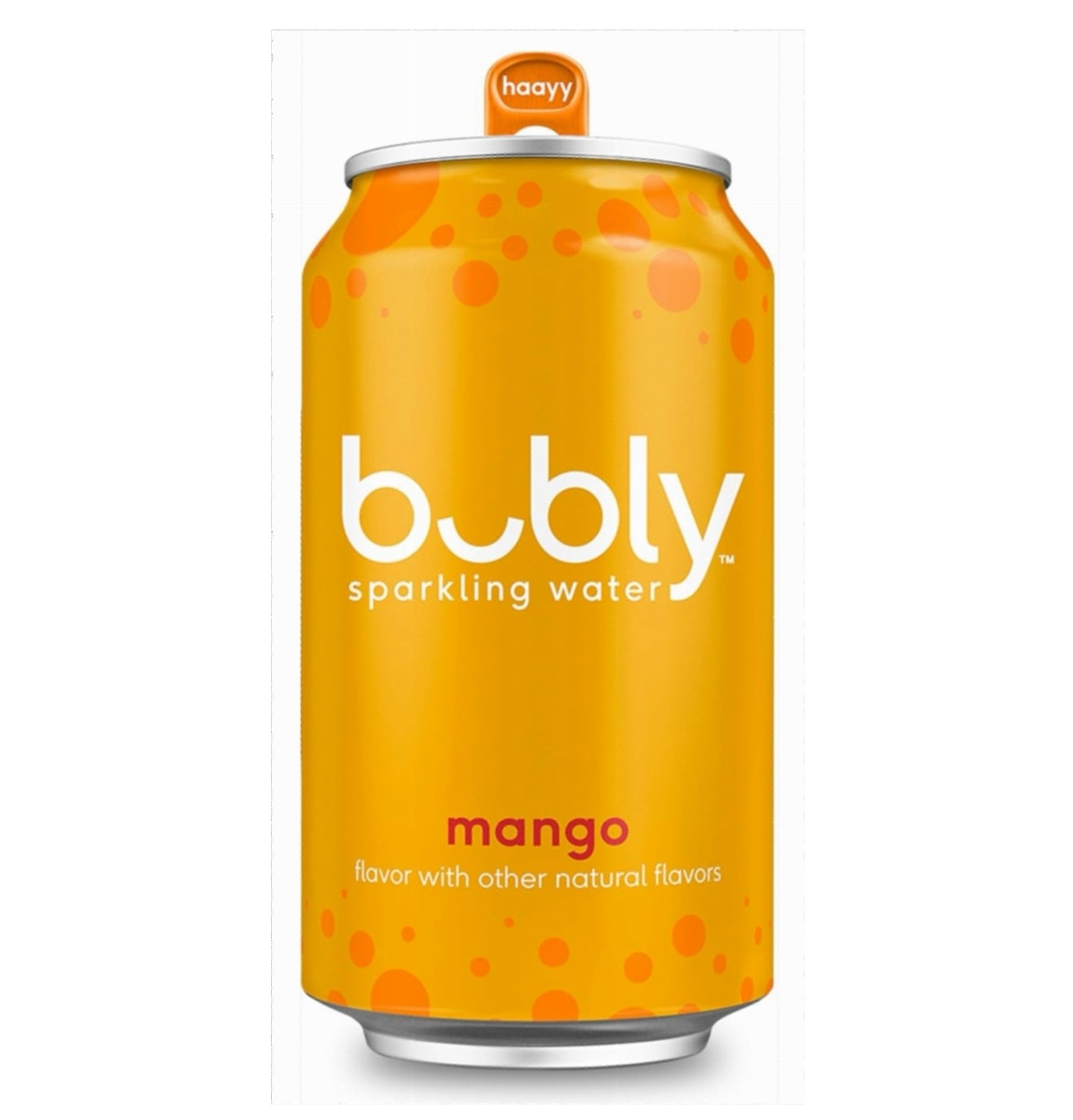 Bubly Mango Sparkling Water, 355mL single can, zero calorie, front view