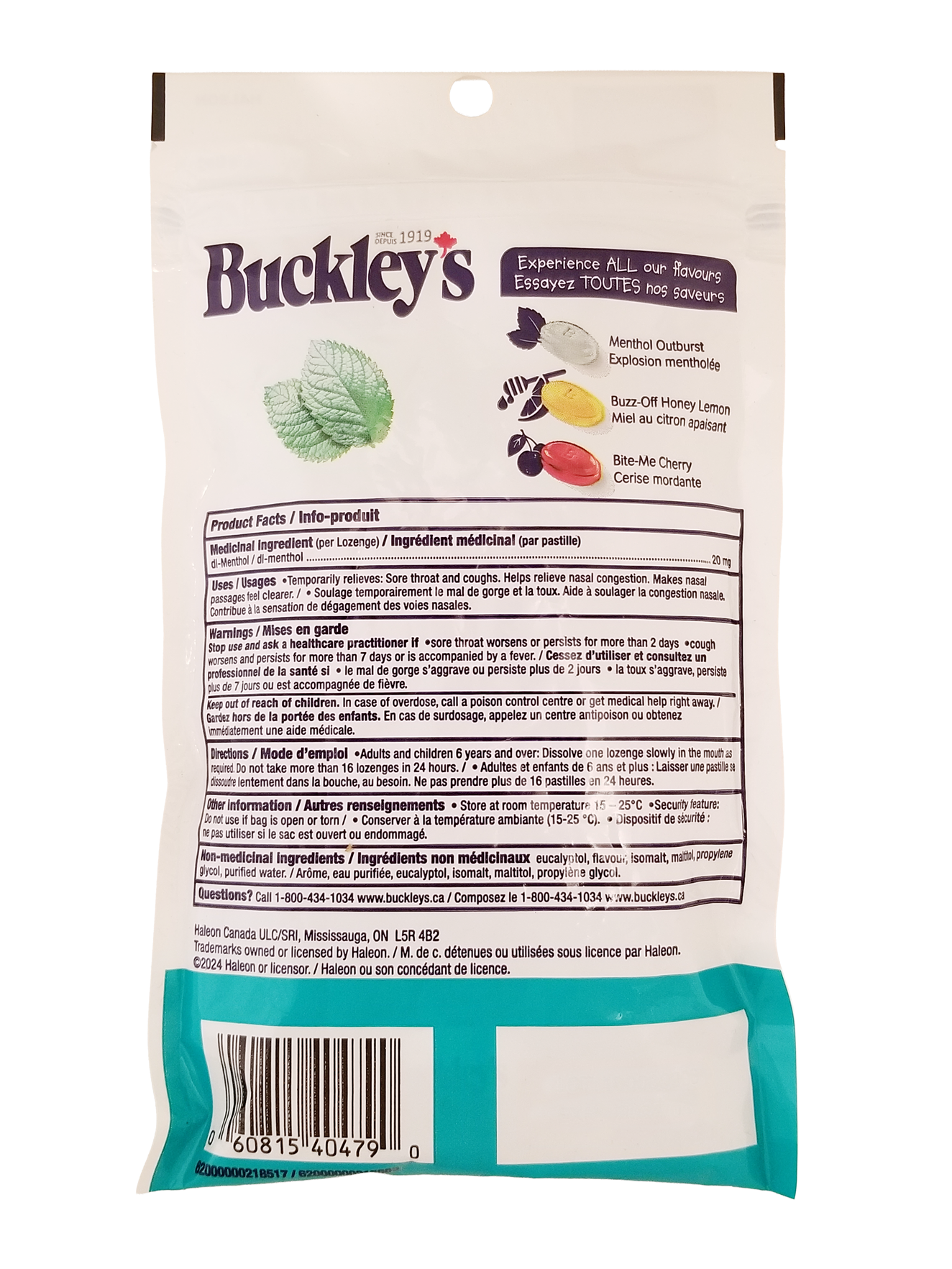 Buckley's Menthol Outburst Lozenges Extra Strength, 30ct. - 100g/3.5 oz