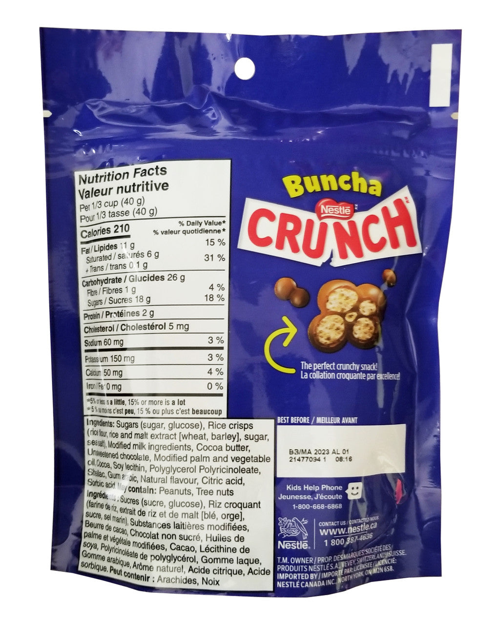 Nestle Buncha Crunch Bag,  160g/5.6 oz., {Imported from Canada}