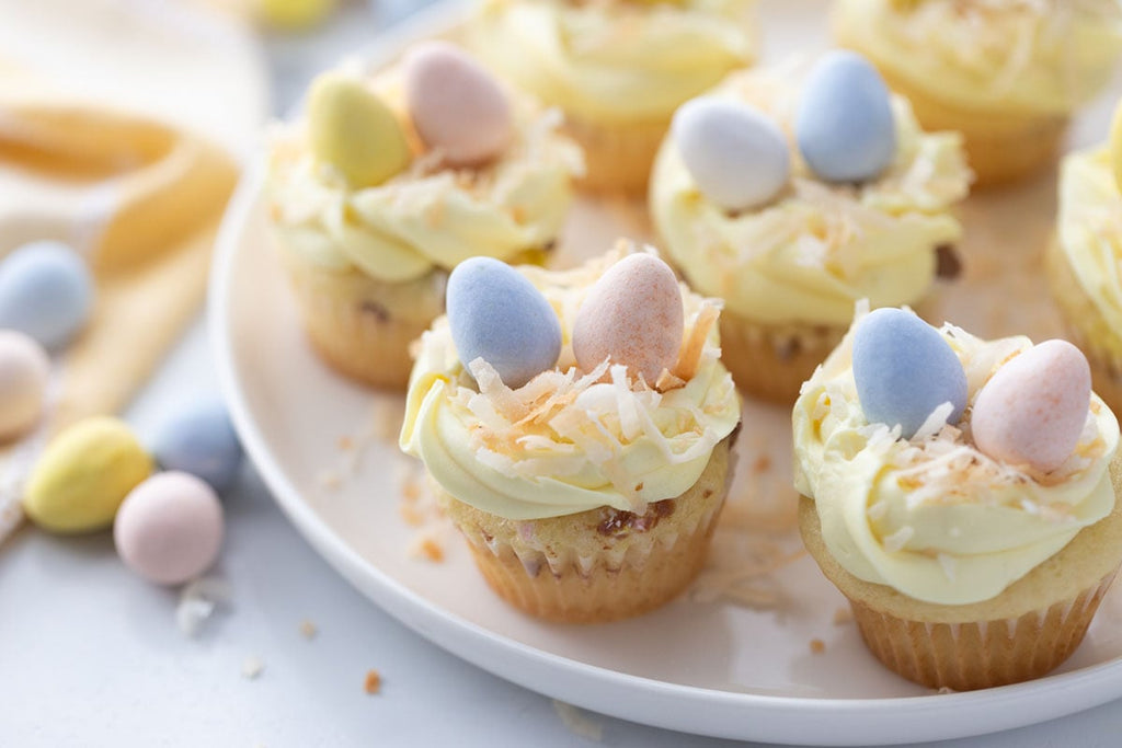 Cadbury Mini Easter Eggs on cupcakes