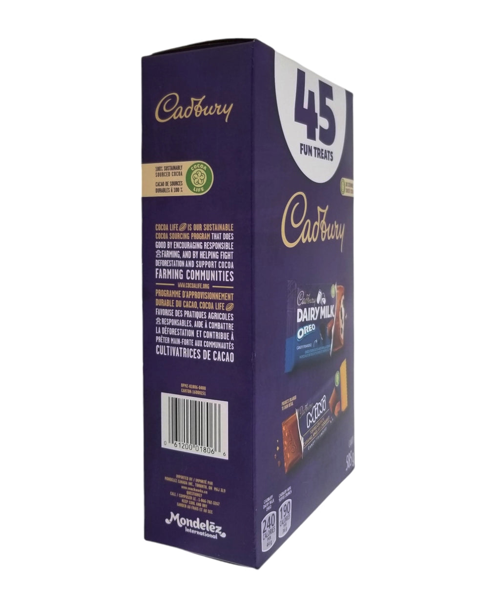 Cadbury Chocolate 45 Fun Treats, Mini Toffee Crunch & Oreo Dairy Milk Chocolate Bars, 585g/20 oz. Box