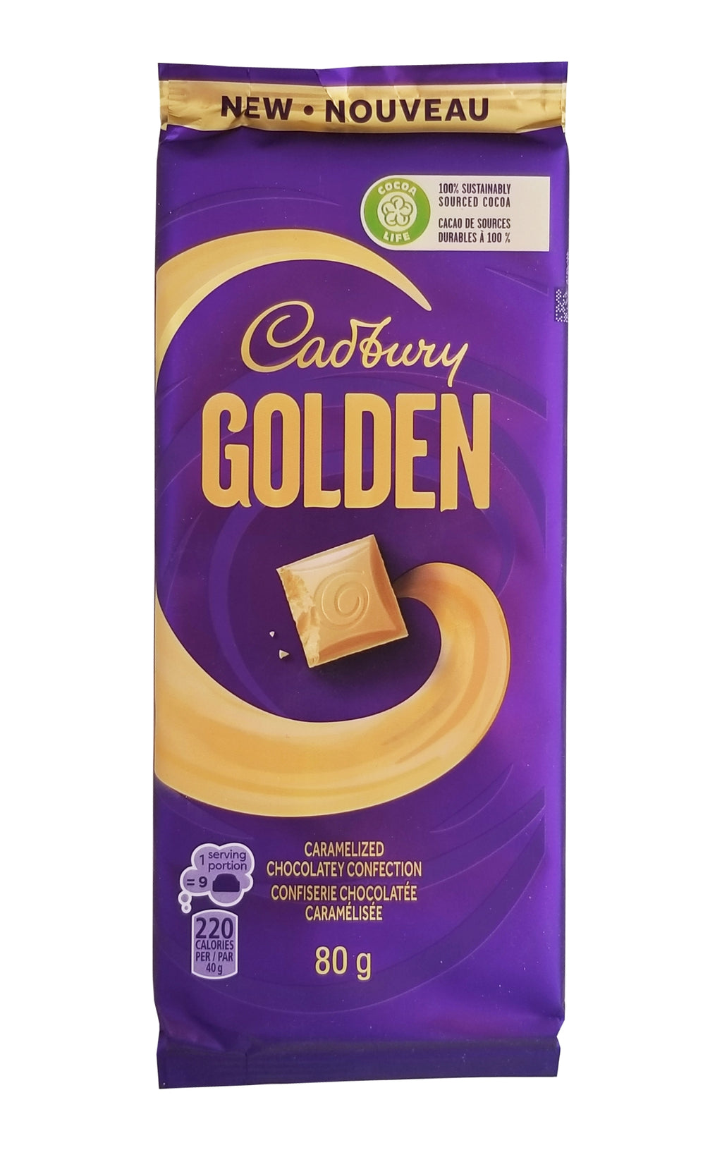 Cadbury Golden Caramelized Chocolatey Confection, 80g/3 oz. Bar