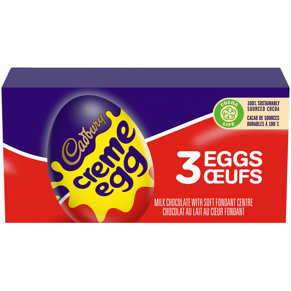 Cadbury Creme Egg, Box of 3x34g, 102g/3.6 oz. - Front Of Box