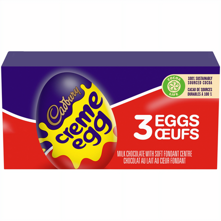 Cadbury Creme Egg, Box of 3x34g, 102g/3.6 oz. - Front Of Box