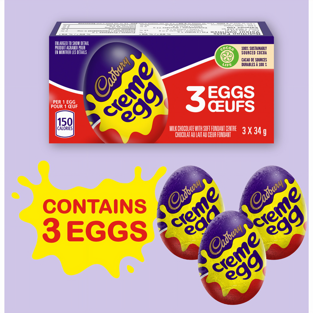 Cadbury Creme Egg, Box of 3x34g, 102g/3.6 oz. - Pack Of 3