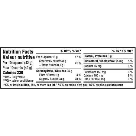 Cadbury Dairy Milk Chocolate Toffee, 100g/3.5oz Bar Nutrition Facts