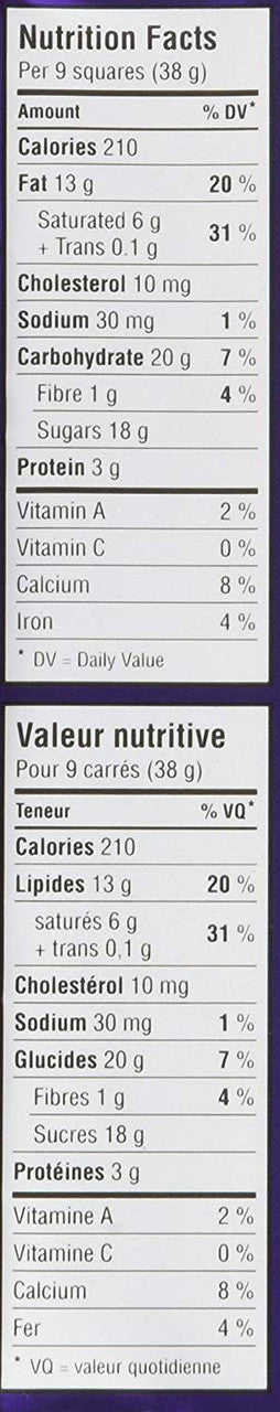 Cadbury Dairy Milk Hazelnut Chocolate, 100g/3.5 oz Bar Nutrition Facts