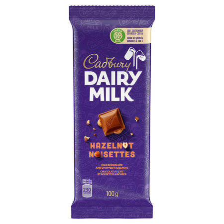 Cadbury Dairy Milk Hazelnut Chocolate, 100g Bar