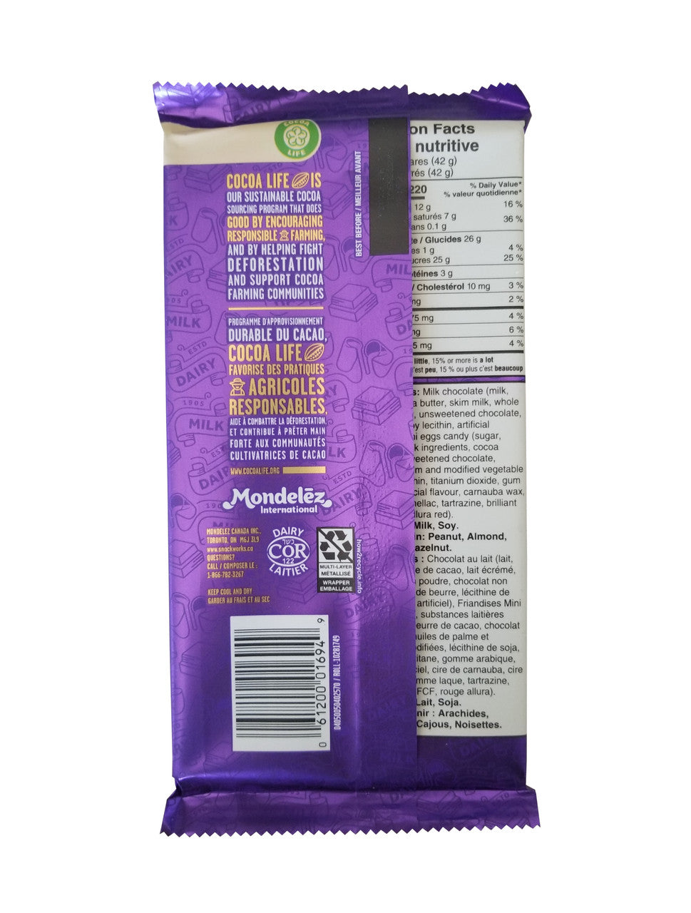 Cadbury Dairy Milk Chocolate with Mini Eggs Bar, 200g/7oz. (Imported from Canada)