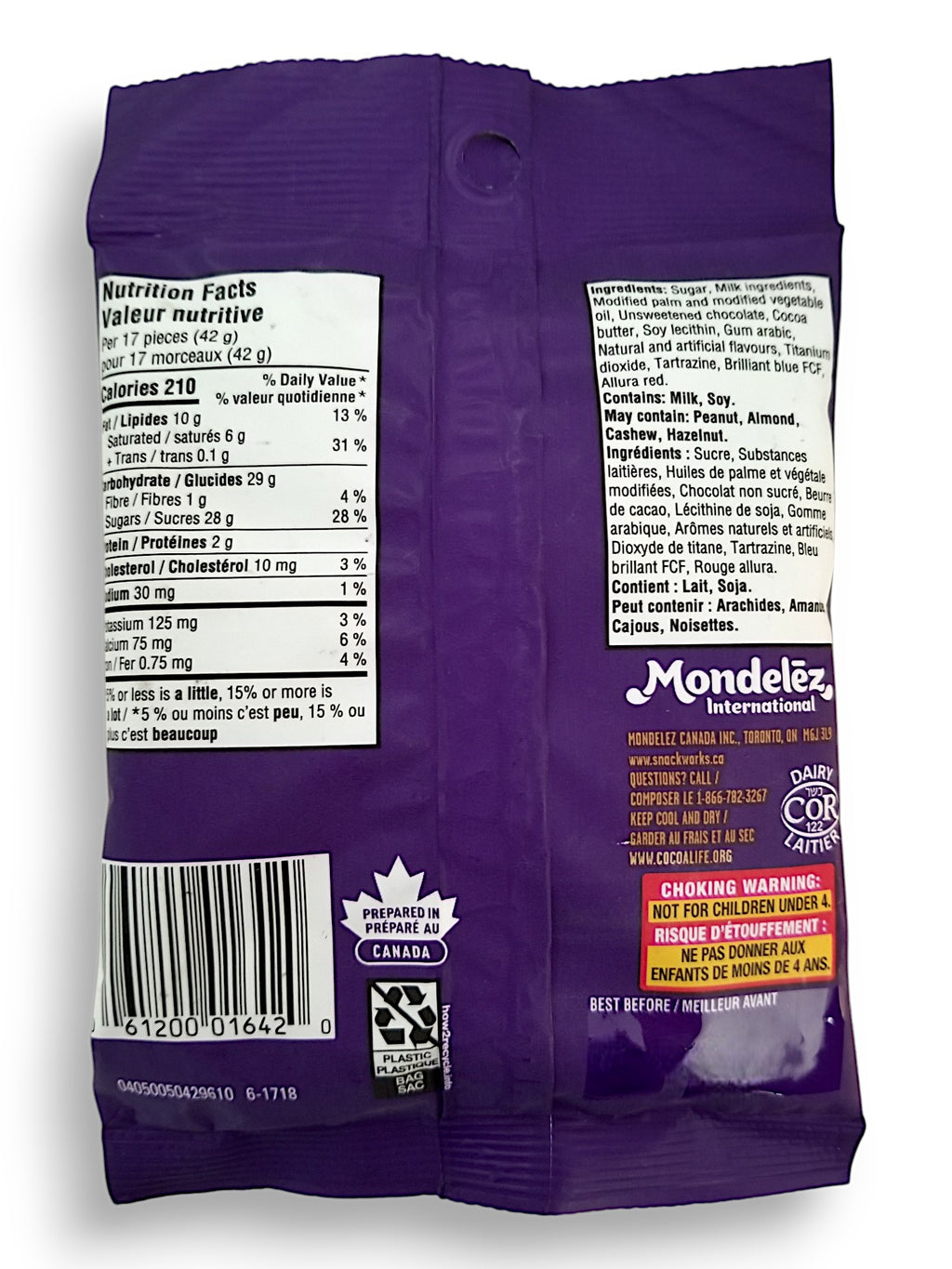 Back of Cadbury Mini Easter Eggs, 90g/3.2 oz., Bag