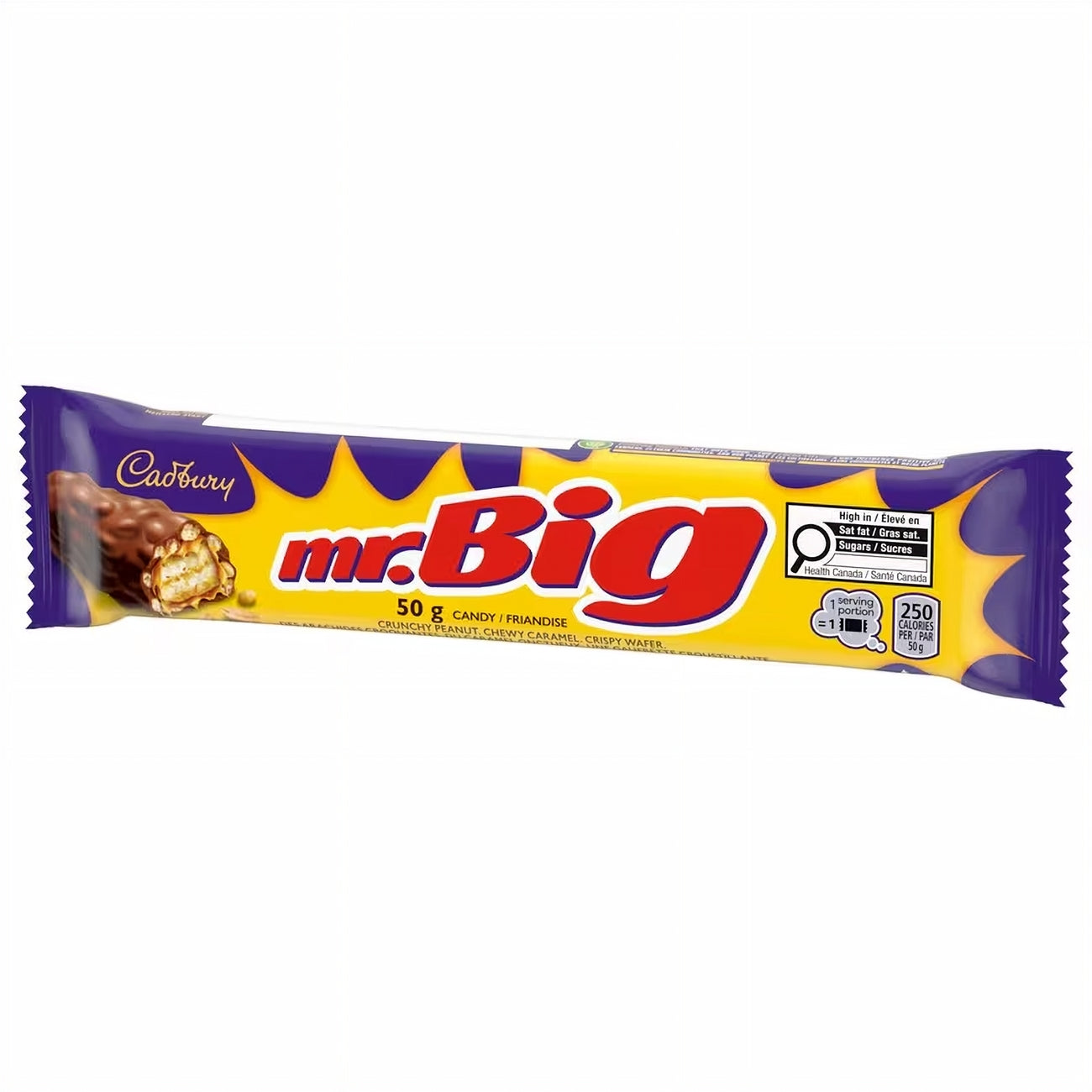 Cadbury Mr. Big chocolate bar packaging on a white background
