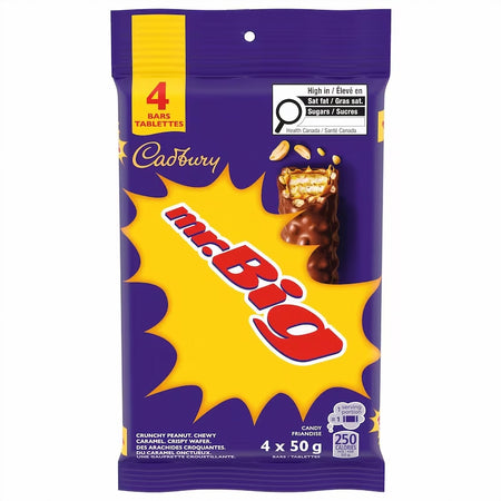Cadbury Mr. Big chocolate bar package on a white background