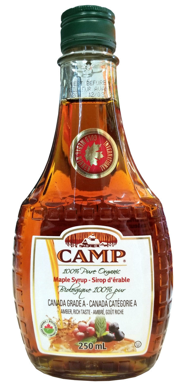 Camp 100% Pure Organic Maple Syrup Canadian Grade A, 250mL/8.7 fl. oz. {Imported from Canada}