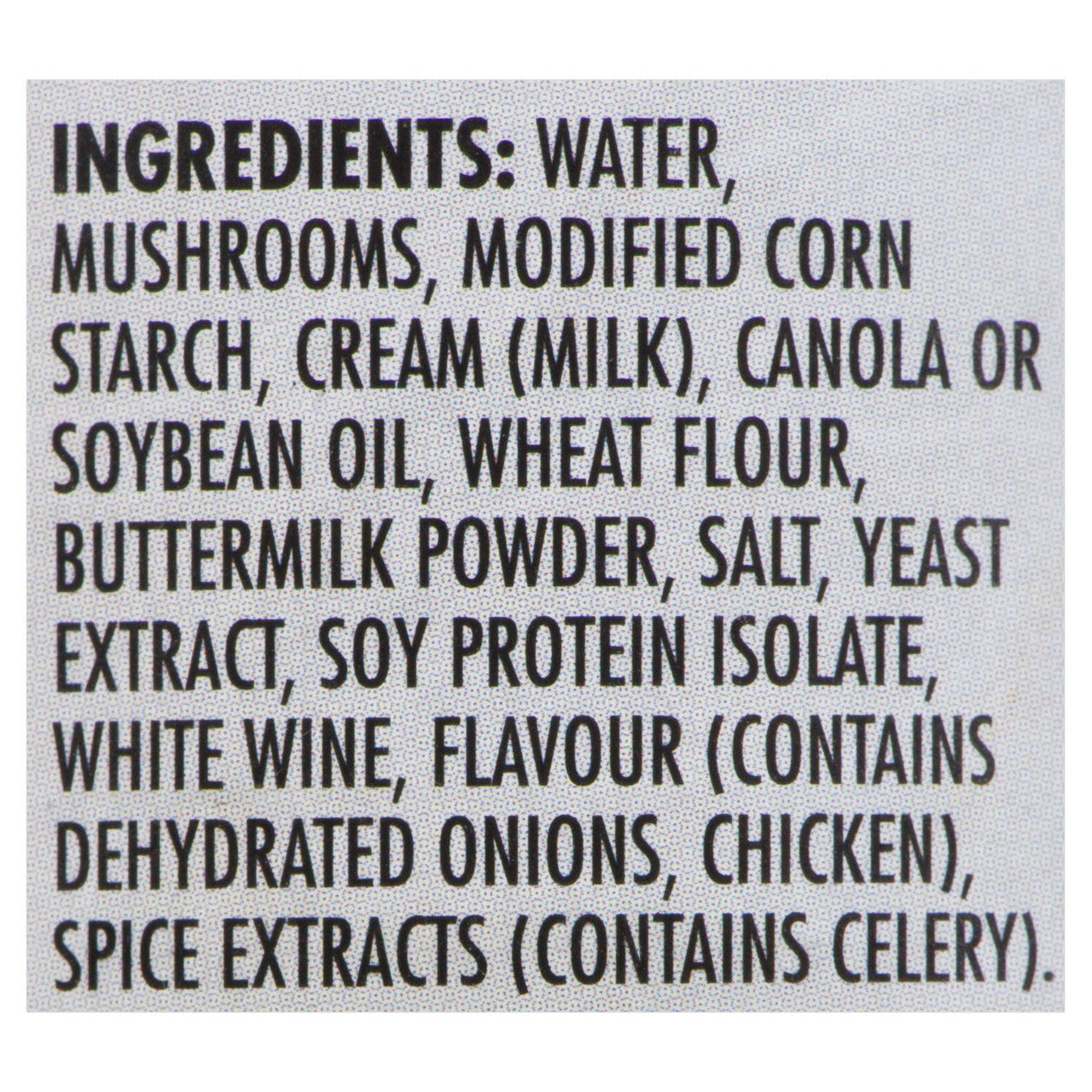 Campbell's 40% Less Sodium Cream Of Mushroom Soup, 284ml/9.6 oz. Can Ingredients