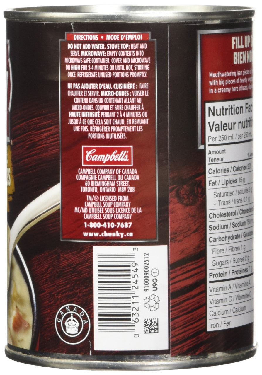 Campbell's Chunky, Creamy Chicken Noodle Soup, 540ml Can Directions