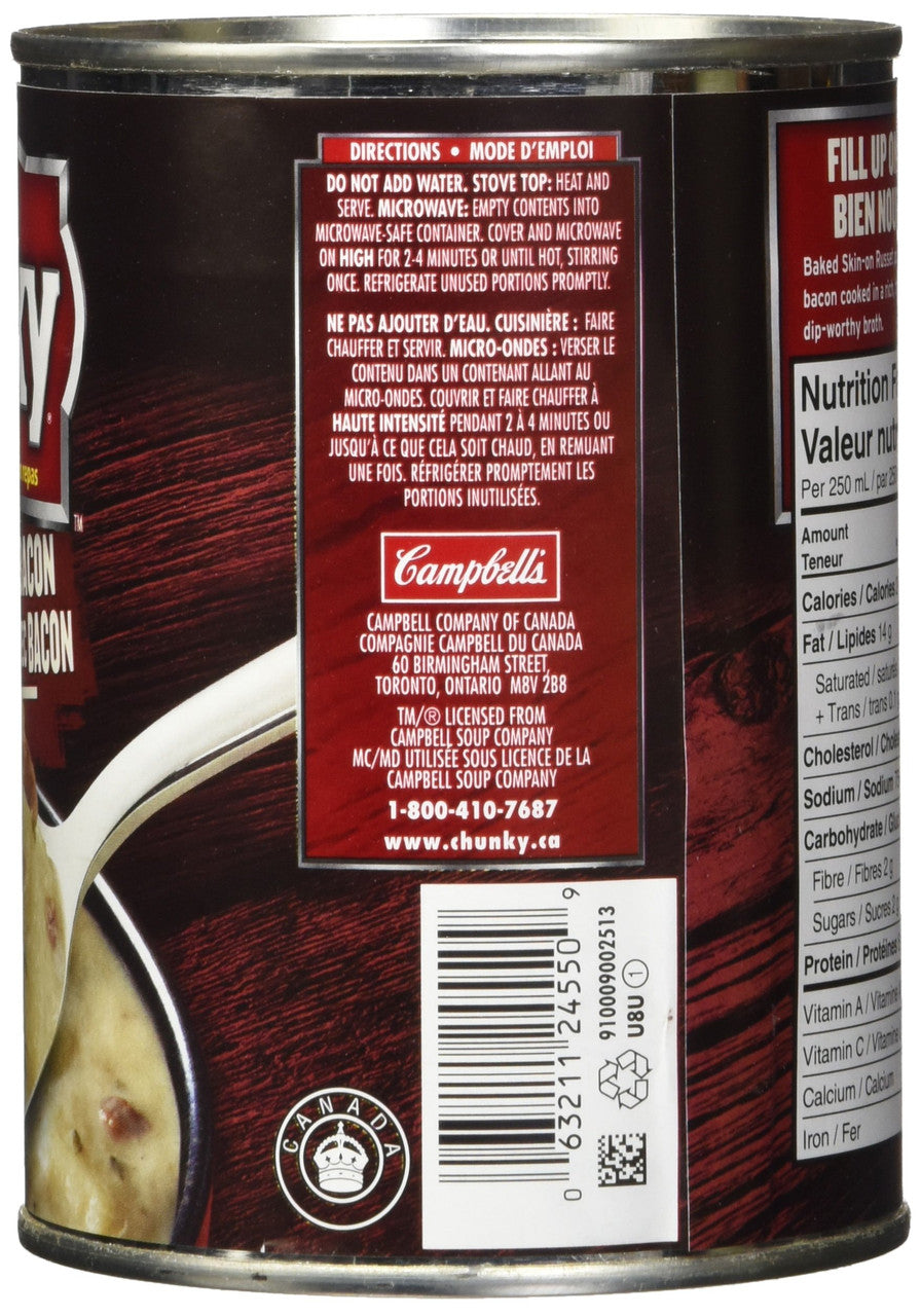 Campbell's Chunky Soup, Baked Potato with Bacon, 540ml/18.25oz Barcode