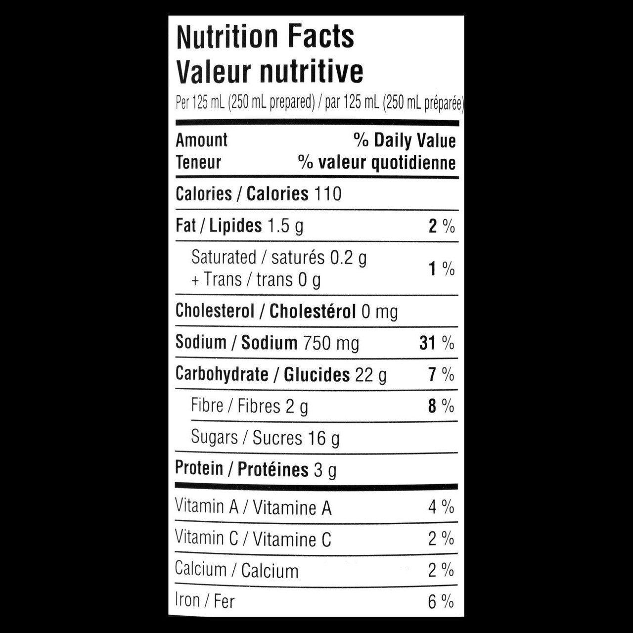 Campbell's Condensed Tomato Soup, 284ml/10 fl.oz. Can Nutrition Facts