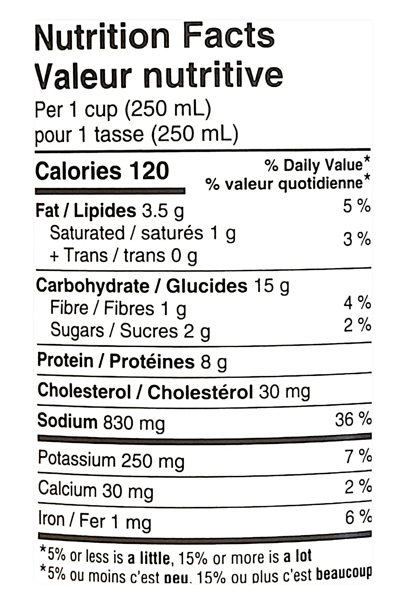 Campbell's Chunky Spicy Chicken Noodle Soup, 515ml, nutrition label.