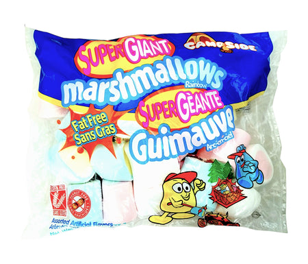 Campside Super Giant Rainbow Marshmallows, 700g,front of bag.