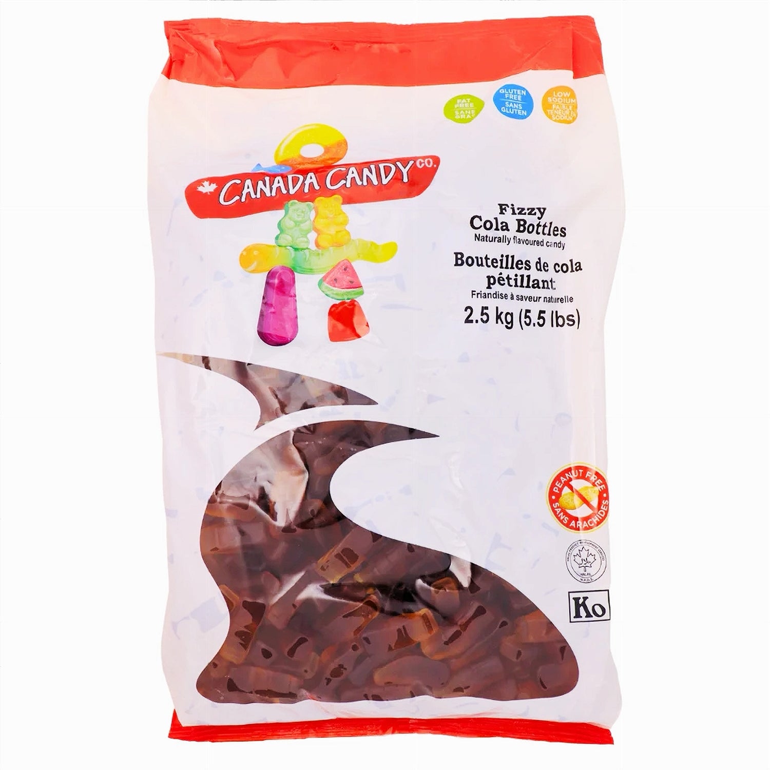 Canada Candy Fizzy Cola Bottles 2.5kg bulk bag front – Kosher & Halal certified