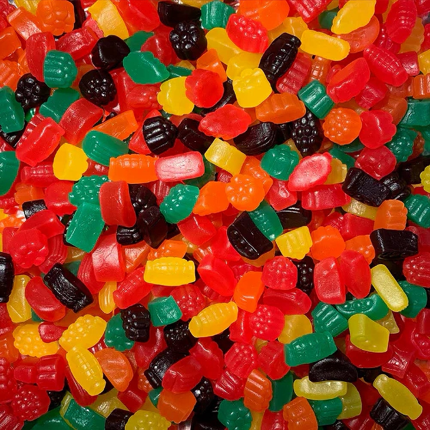 Canada Candy Ju Jubes gummy candies close-up – assorted colors, 2.5kg bag