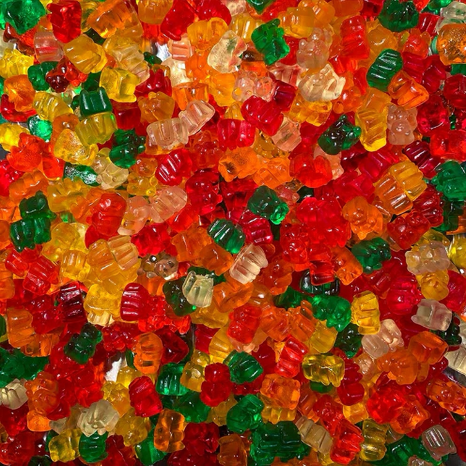 Close-up of Canada Candy Jumbo Gummi Grizzly Bears – assorted colors, 2.5kg bulk bag