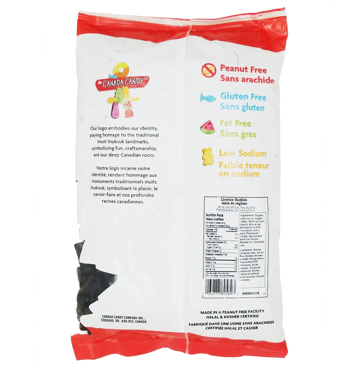 Back of Canada Candy Licorice Buddies Gummies 2.5kg bag – Made in Canada