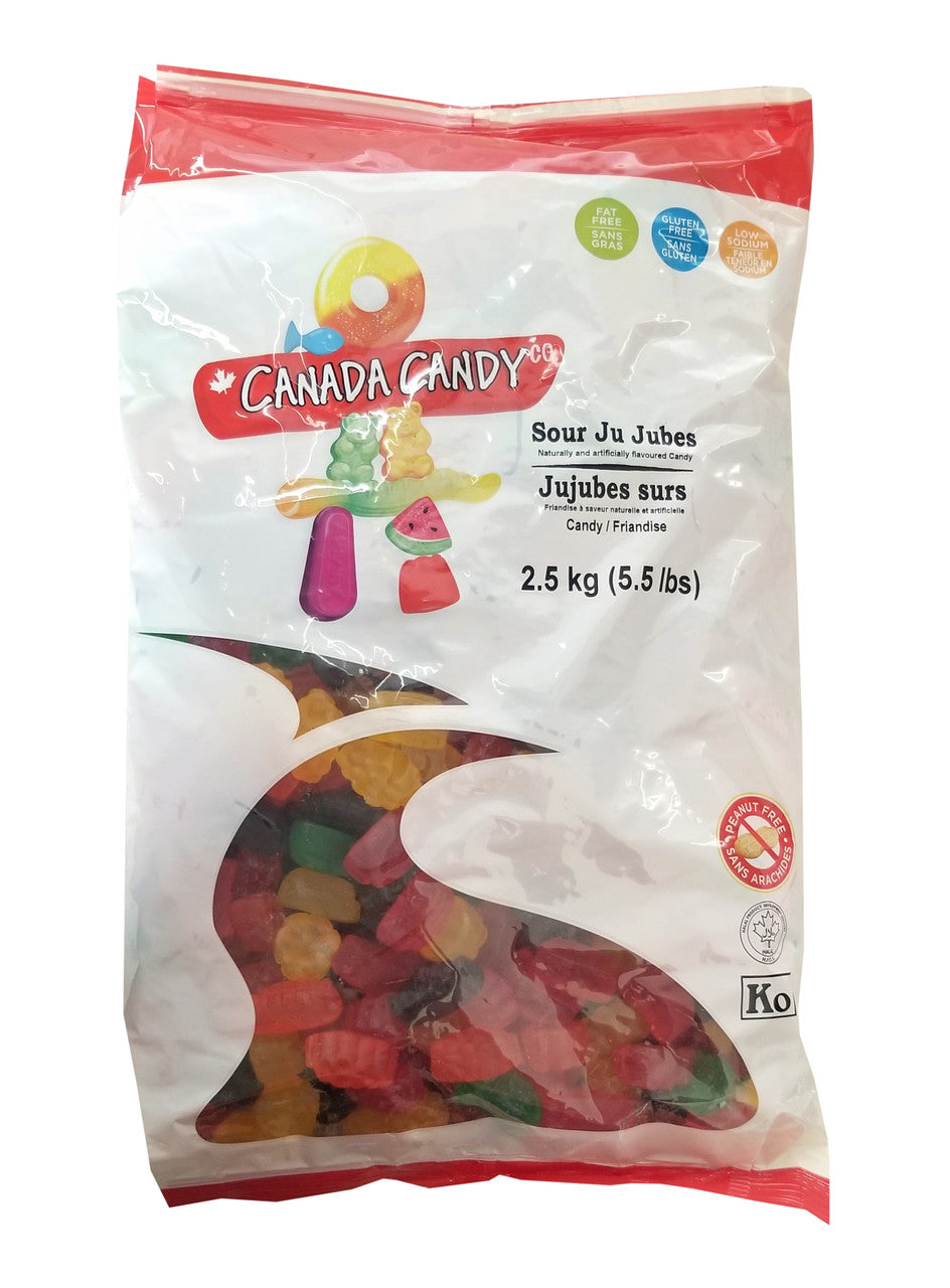 Canada Candy, Sour Ju Jubes Gummies, 2.5kg/5.5lbs, {Imported from Canada}