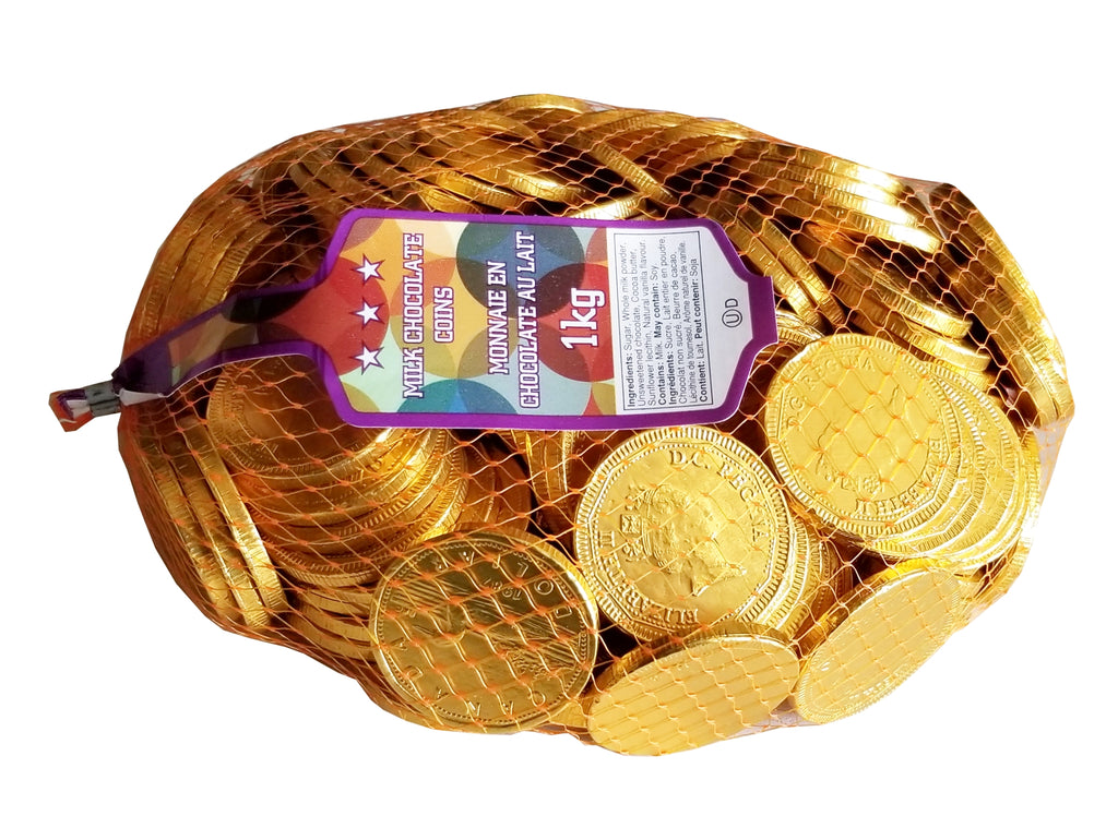 Canadian Milk Chocolate Coins, 1kg/2.2 lbs. Bag {Imported from Canada}