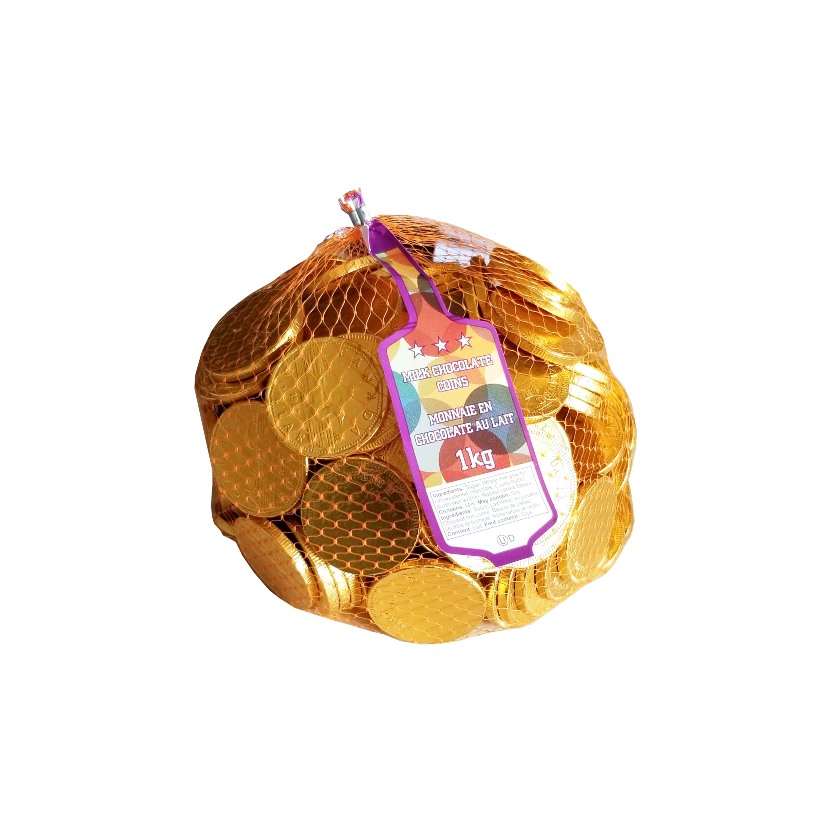 Canadian Milk Chocolate Coins, 1kg/2.2 lbs. Bag {Imported from Canada}