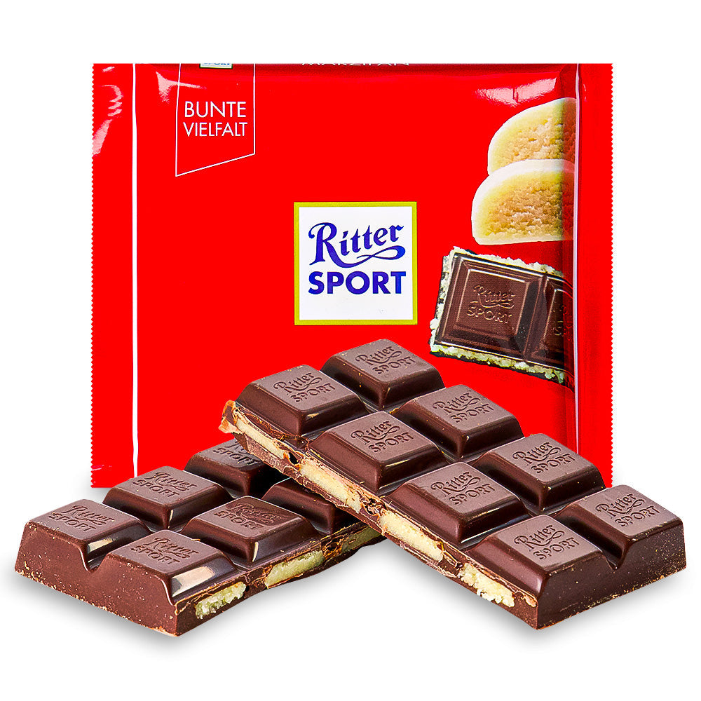 Ritter Sport Dark Chocolate with Marzipan Bar, 100g/3.5 oz. Bar {Imported from Canada}