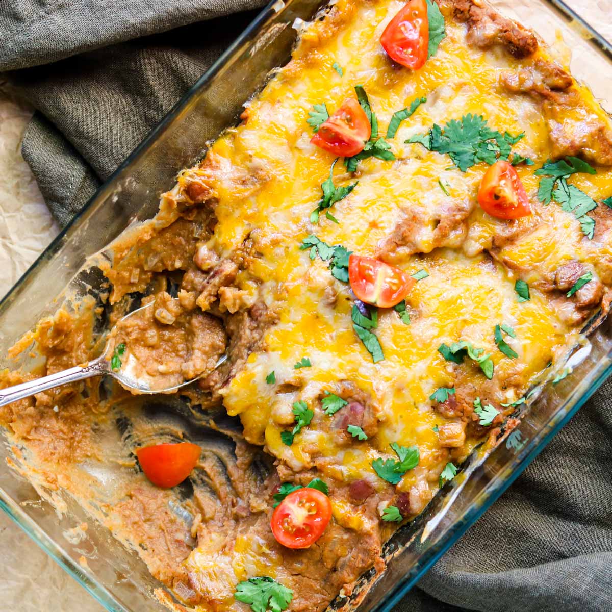 Old El Paso Refried Beans with Mild Green Chilies - Casserole