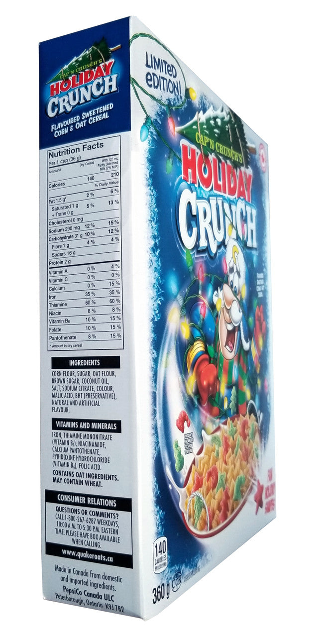 Cap'n Crunch's Holiday Crunch Cereal, 360g/12.6 oz., {Imported from Canada}