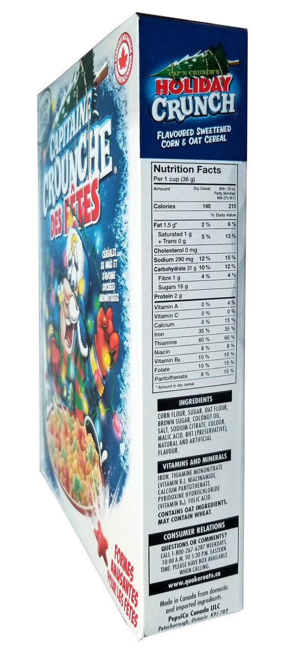 Cap'n Crunch's Holiday Crunch Cereal, 360g/12.6 oz., {Imported from Canada}