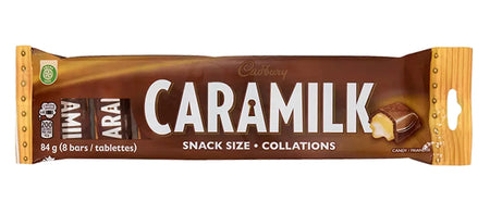 Cadbury Caramilk Snack Size Mini Chocolate Bars (8x10.5g), 84g/2.9 oz - Front