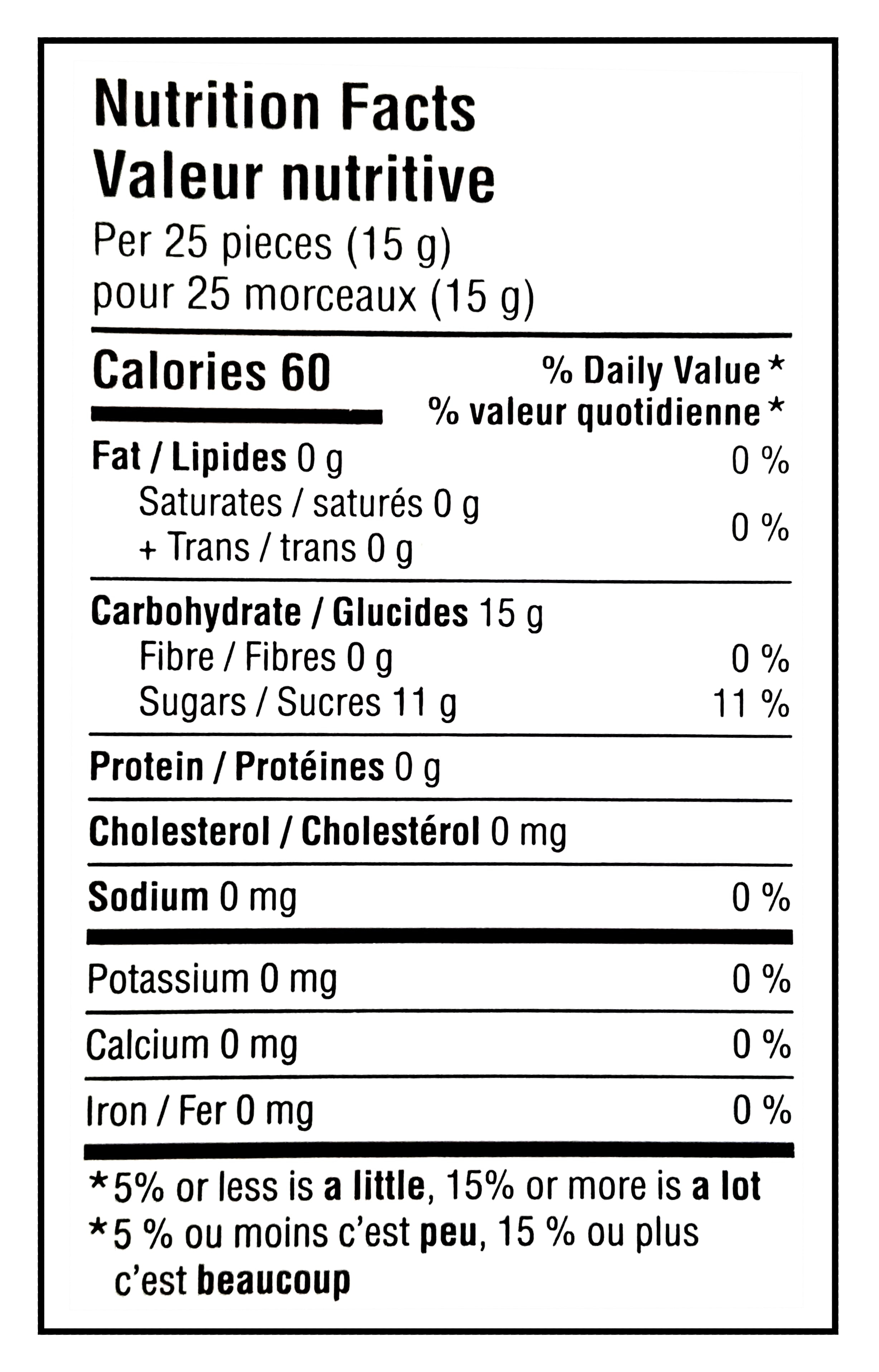 Carnaby Sweet Valentine's Day Cinnamon Hearts Candy, 500g/17.6 oz - Nutrition Facts Label
