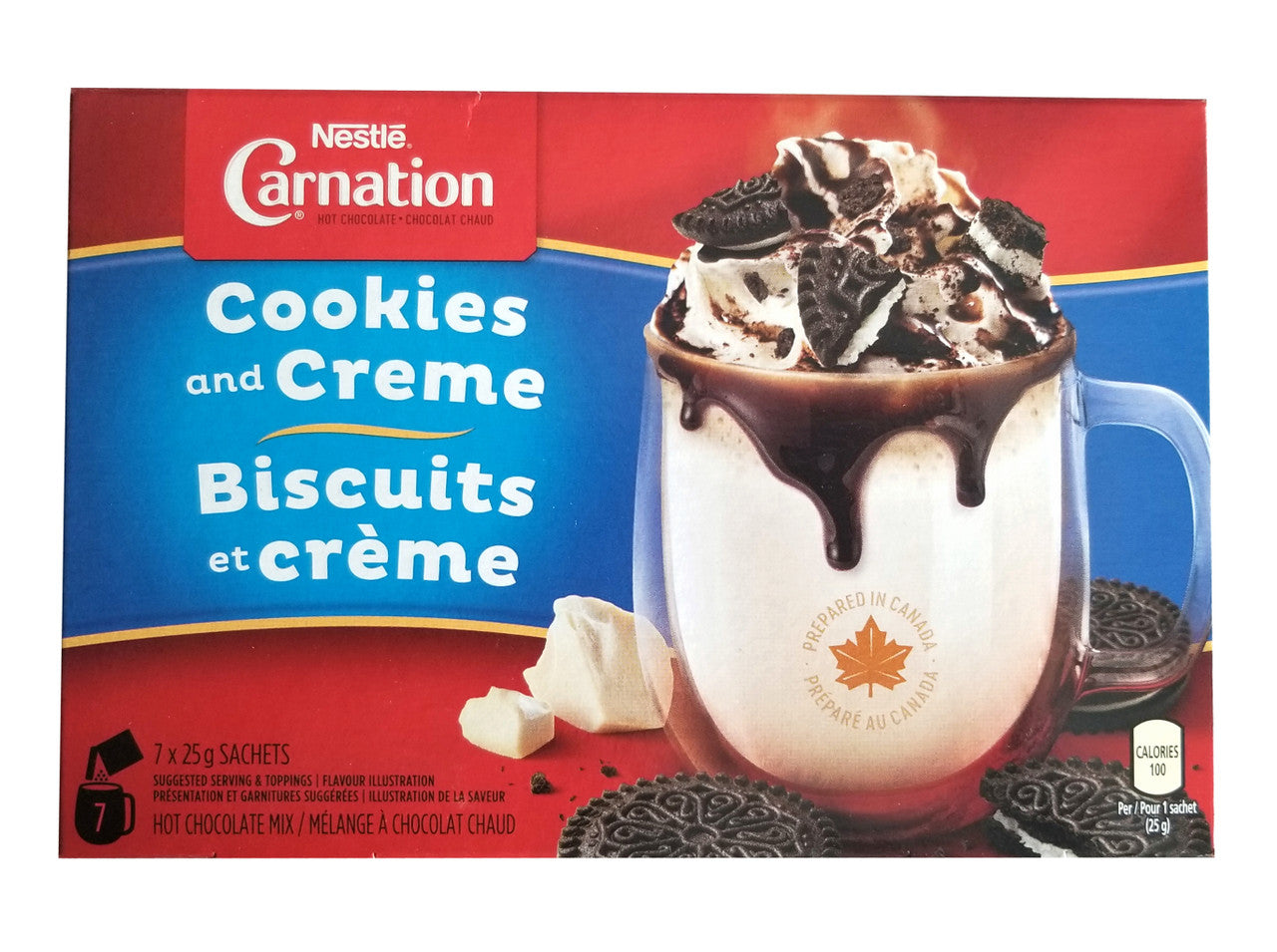 Nestle Carnation Cookies and Creme Hot Chocolate Mix, 7 x 25g/0.9 oz. Sachets {Imported from Canada}