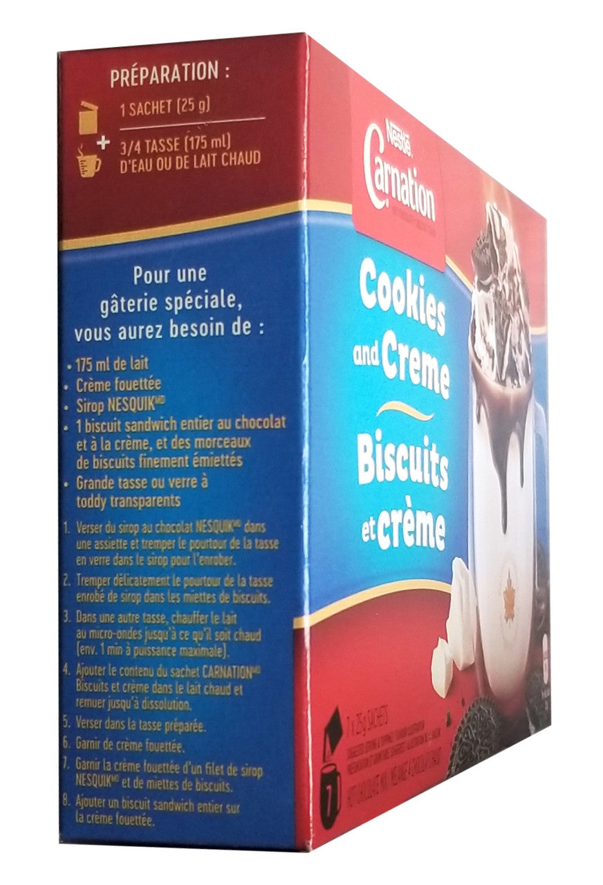 Nestle Carnation Cookies and Creme Hot Chocolate Mix, 7 x 25g/0.9 oz. Sachets {Imported from Canada}