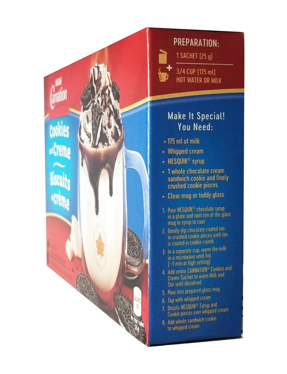 Nestle Carnation Cookies and Creme Hot Chocolate Mix, 7 x 25g/0.9 oz. Sachets {Imported from Canada}